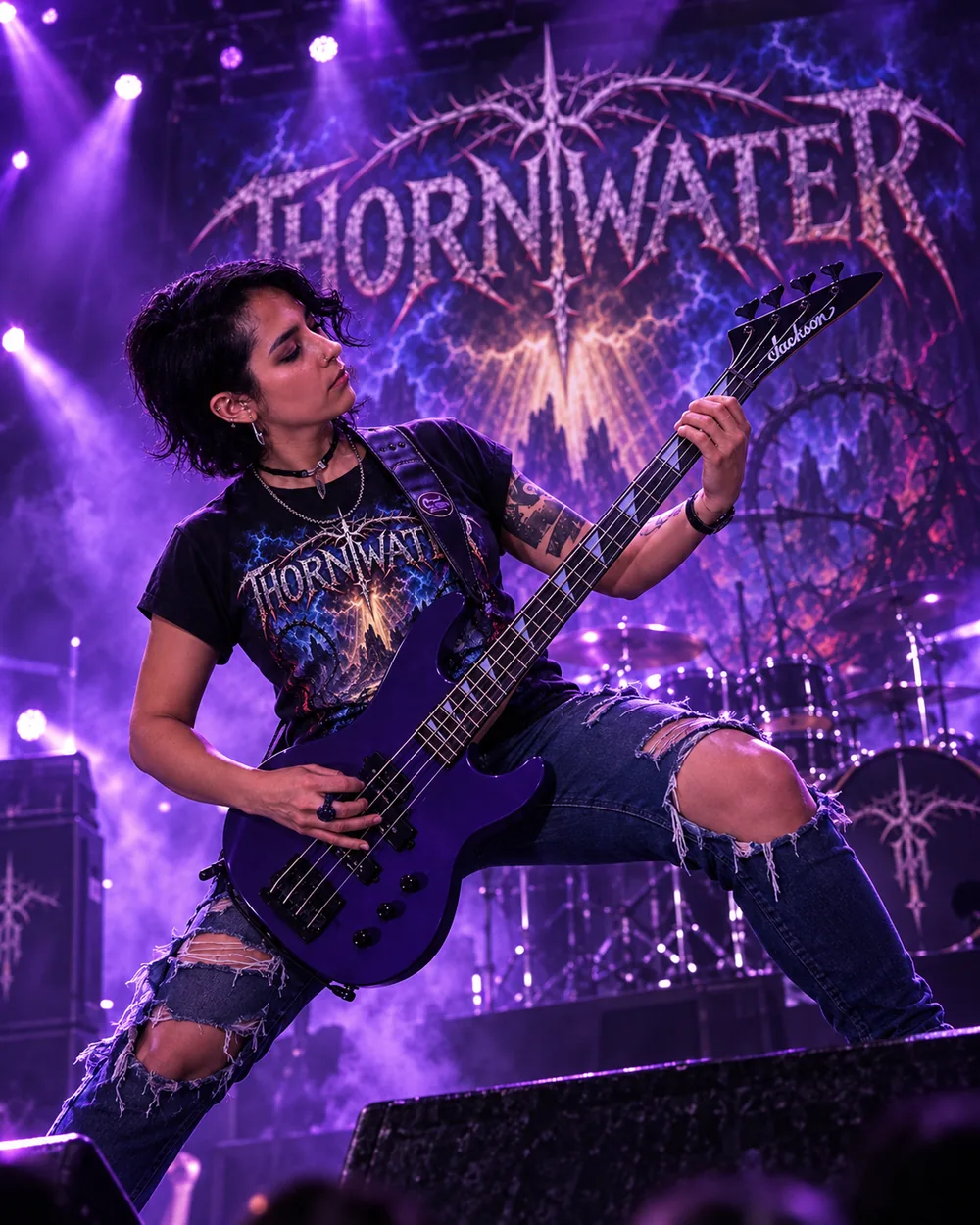 Mariana Bosch performing with THORNWATER