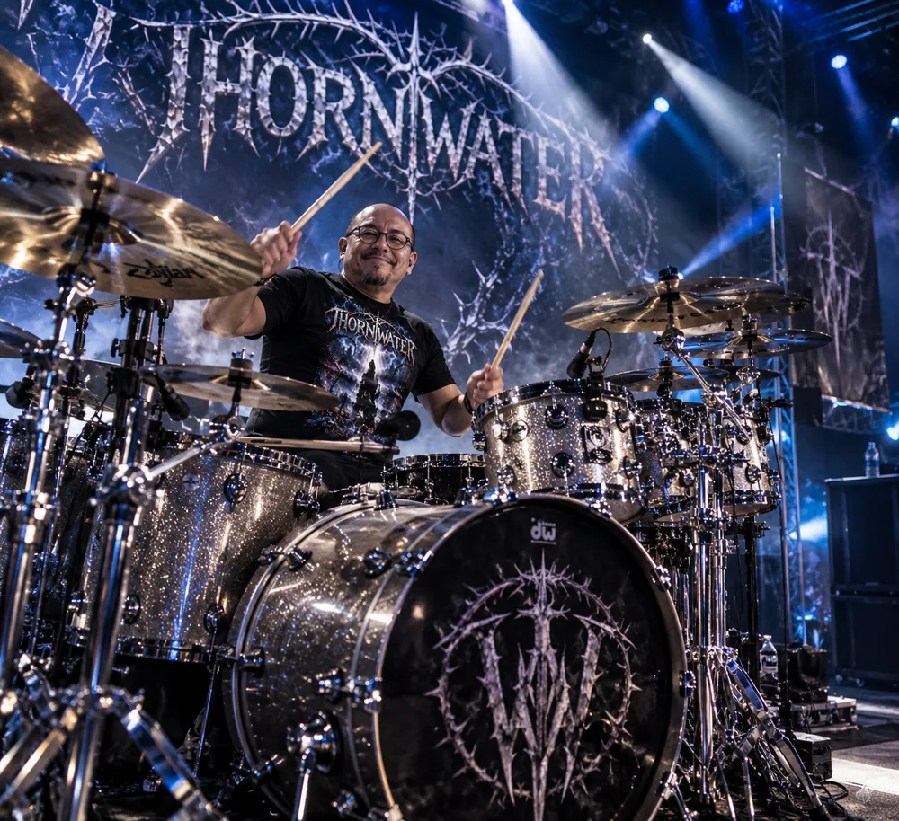 Pablo Mejía performing with THORNWATER